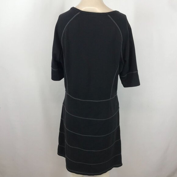 Athleta Black Scoop Neck A-Line Dress - Picture 4 of 6
